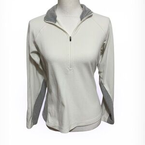 Women's White Quarter-Zip Top